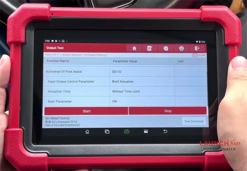 launch crp919xbt audi activation of park assist test 6
