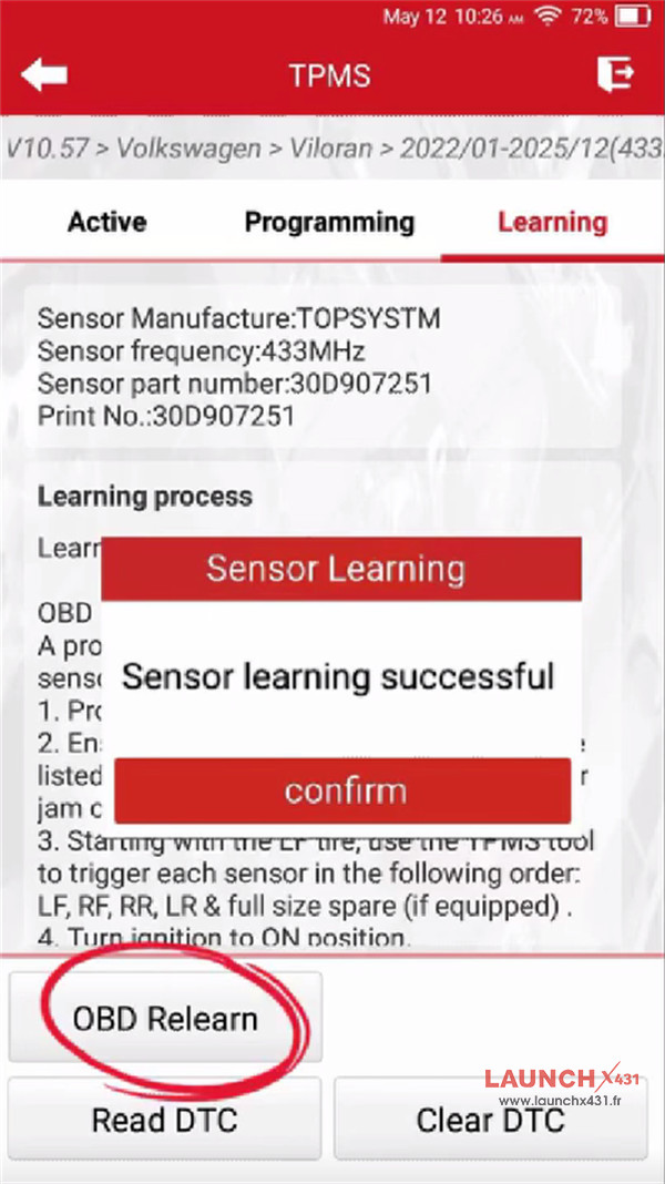 launch tpms 5011 v2 replace viloran tire pressure sensor 7