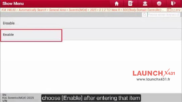 launch x431 adjust kia bcm user options 8