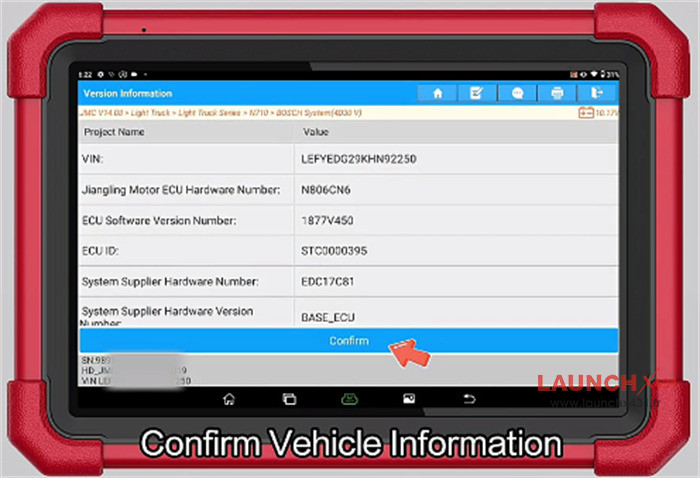 launch x431 refresh vin 2020 jmc kairui 6